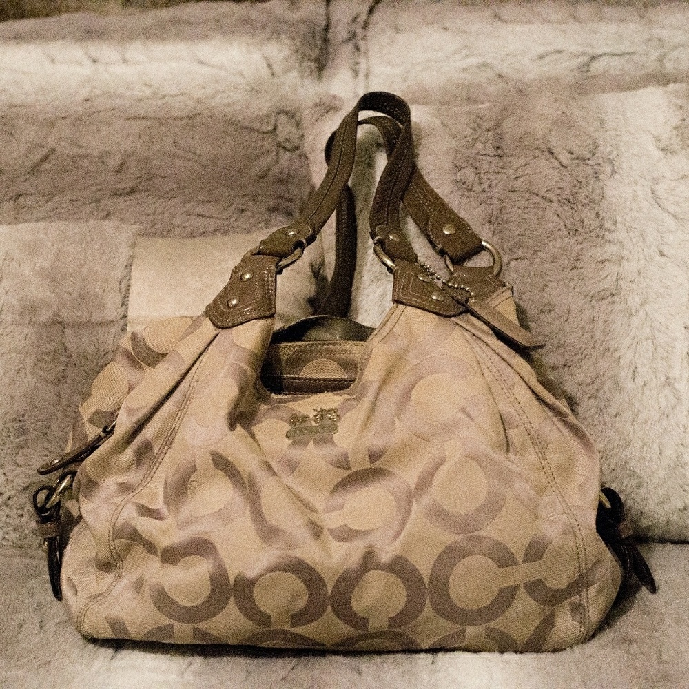 Coach Hobo Bag - Silver and Gray Logo