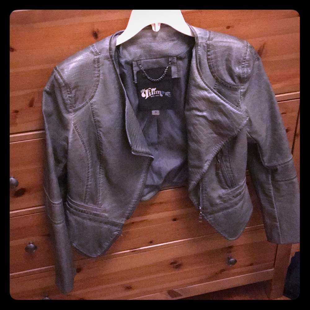 The Fillmore Gray/Silver Faux Leather Jacket