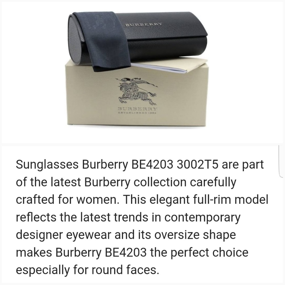 (Burberry} sunglasses ~ dark havana - Picture 6 of 6