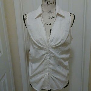 Express button down sleeveless blouse