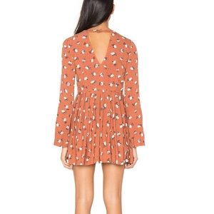 Free People Tegan printed dress in orange combo