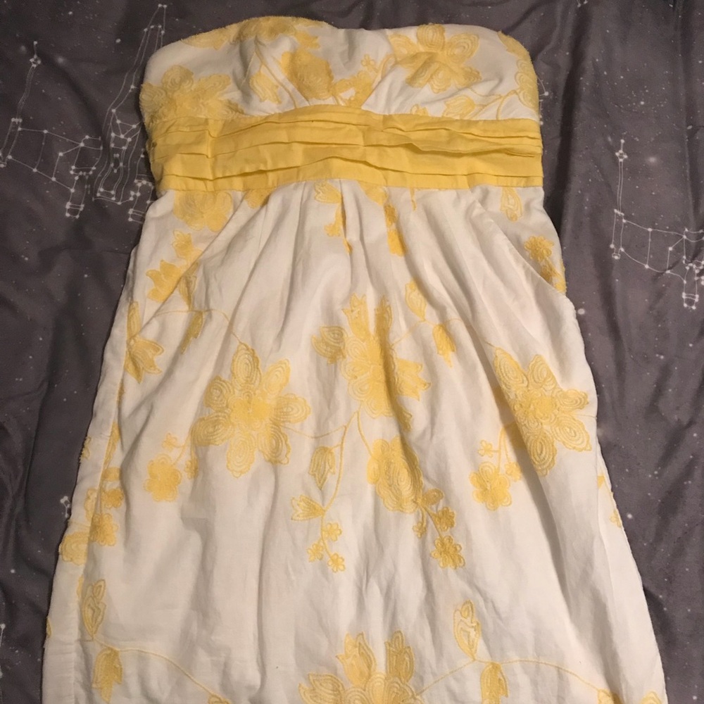 Strapless floral dress