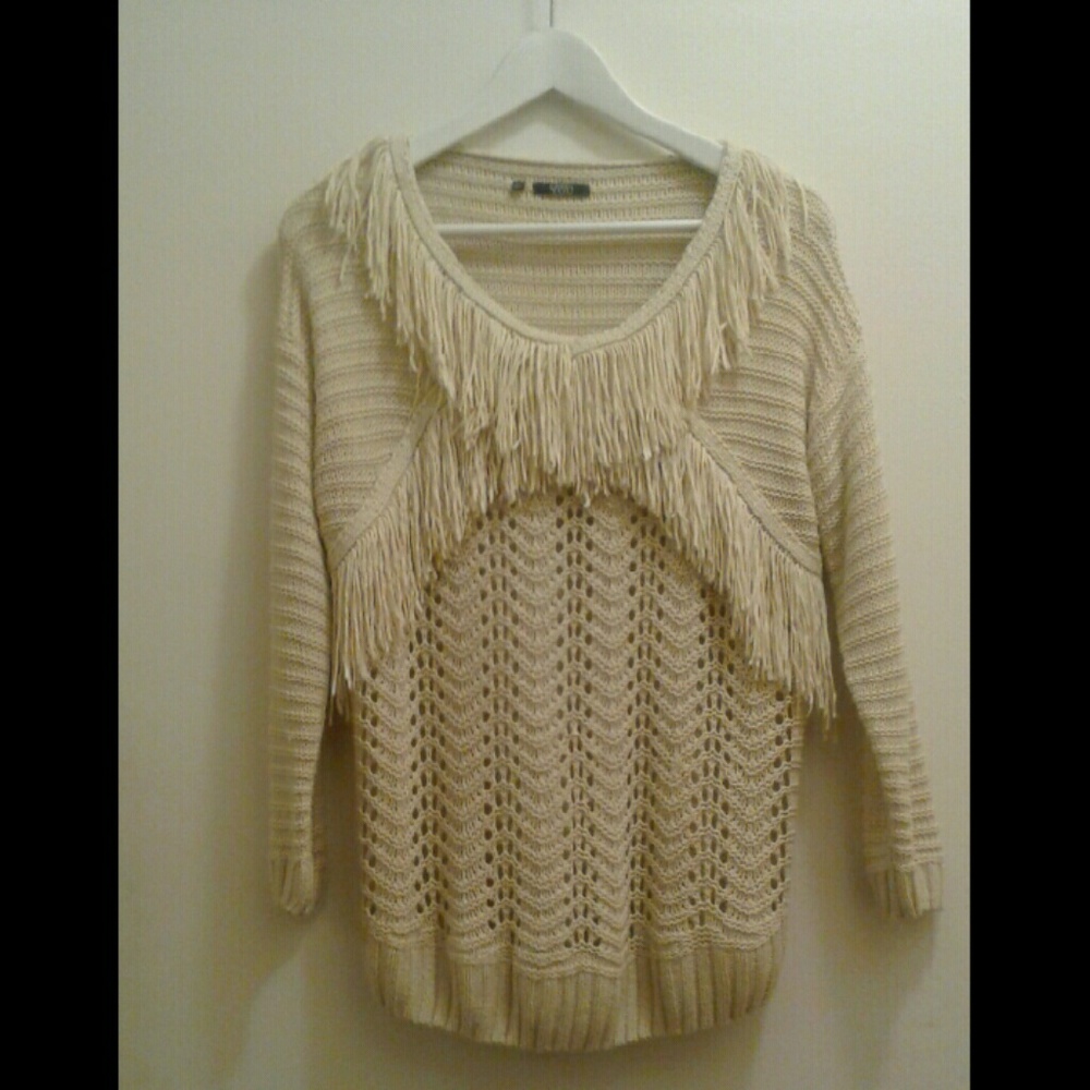 Ivory Fringed Sweater