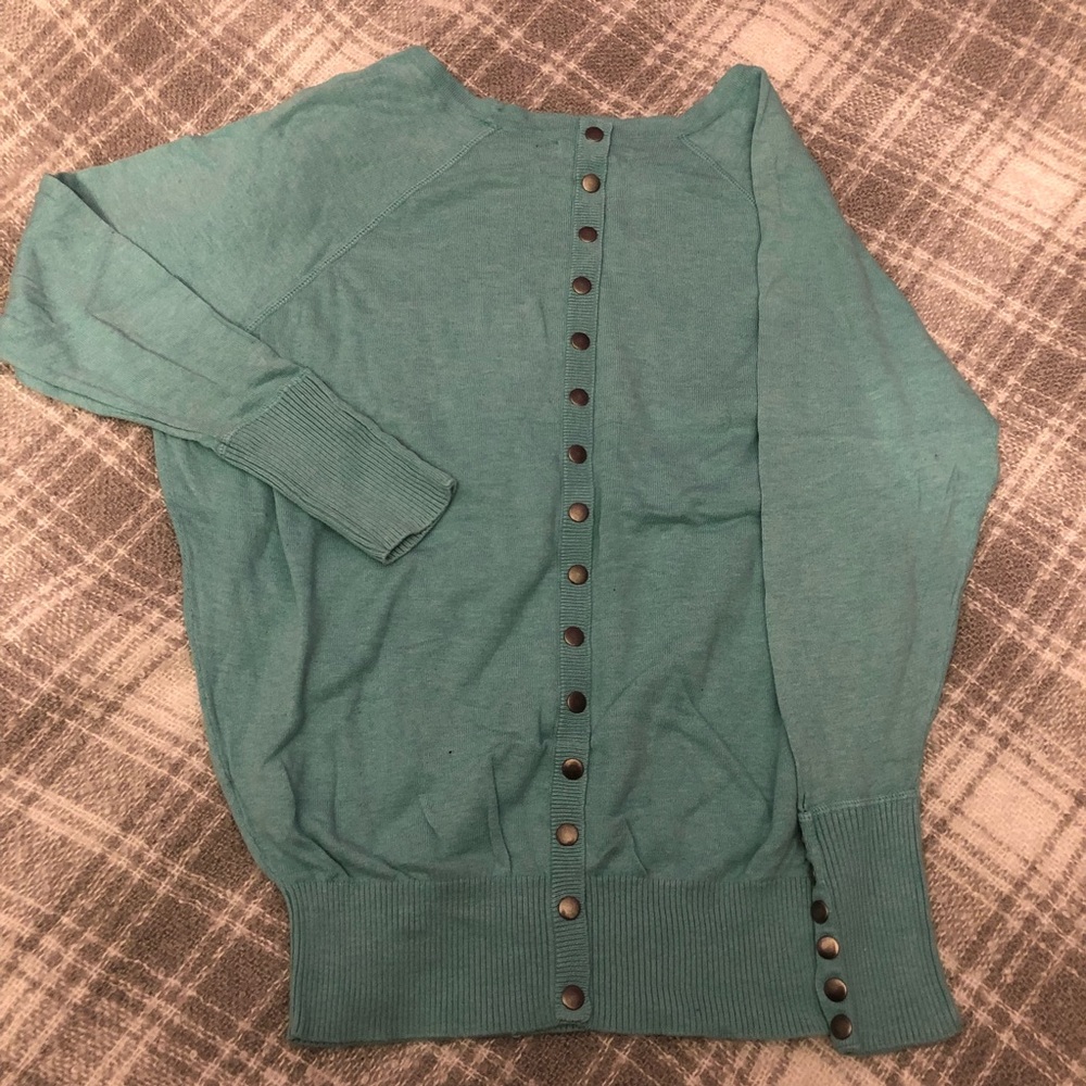 Turquoise Back-Button Top