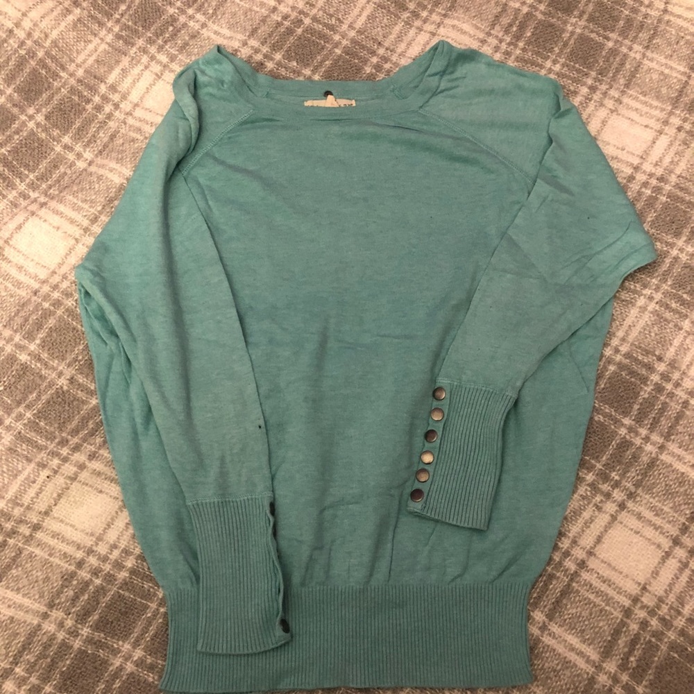 Turquoise Back-Button Top - Picture 2 of 2