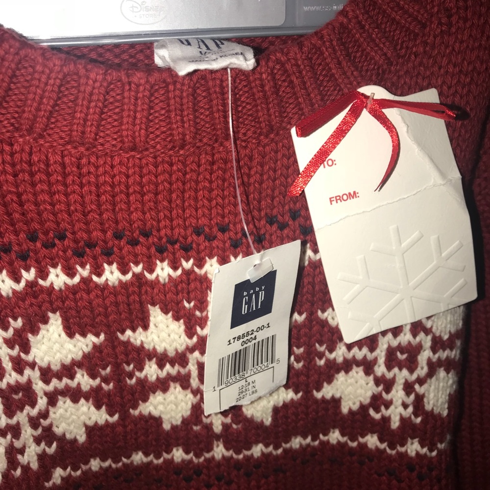 ⭐️NWT NEW Baby Gap 12-18 mo fair isle knit sweater - Picture 3 of 4