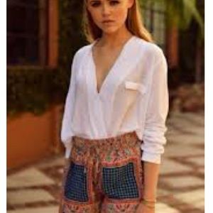 Zara silk white blouse Sz S