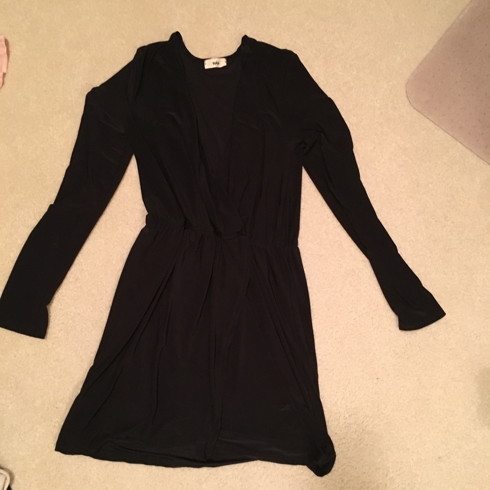 Classy black wrap dress