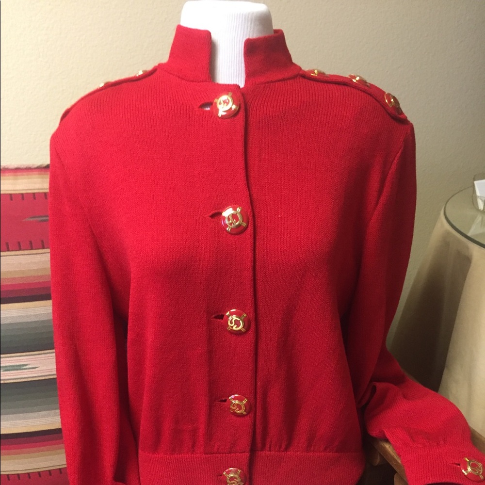 St. John knit red sweater