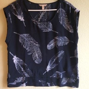 Banana Republic Navy Feather Blouse