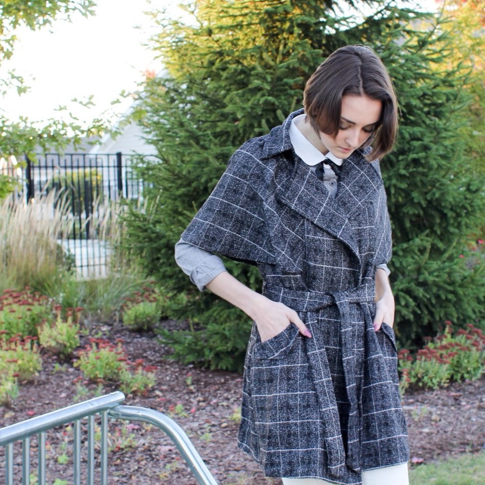 Sherlock plaid cape coat