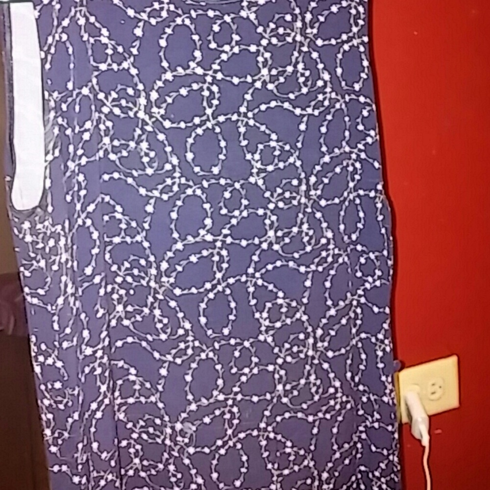 Navy blue and lilac knee length dress