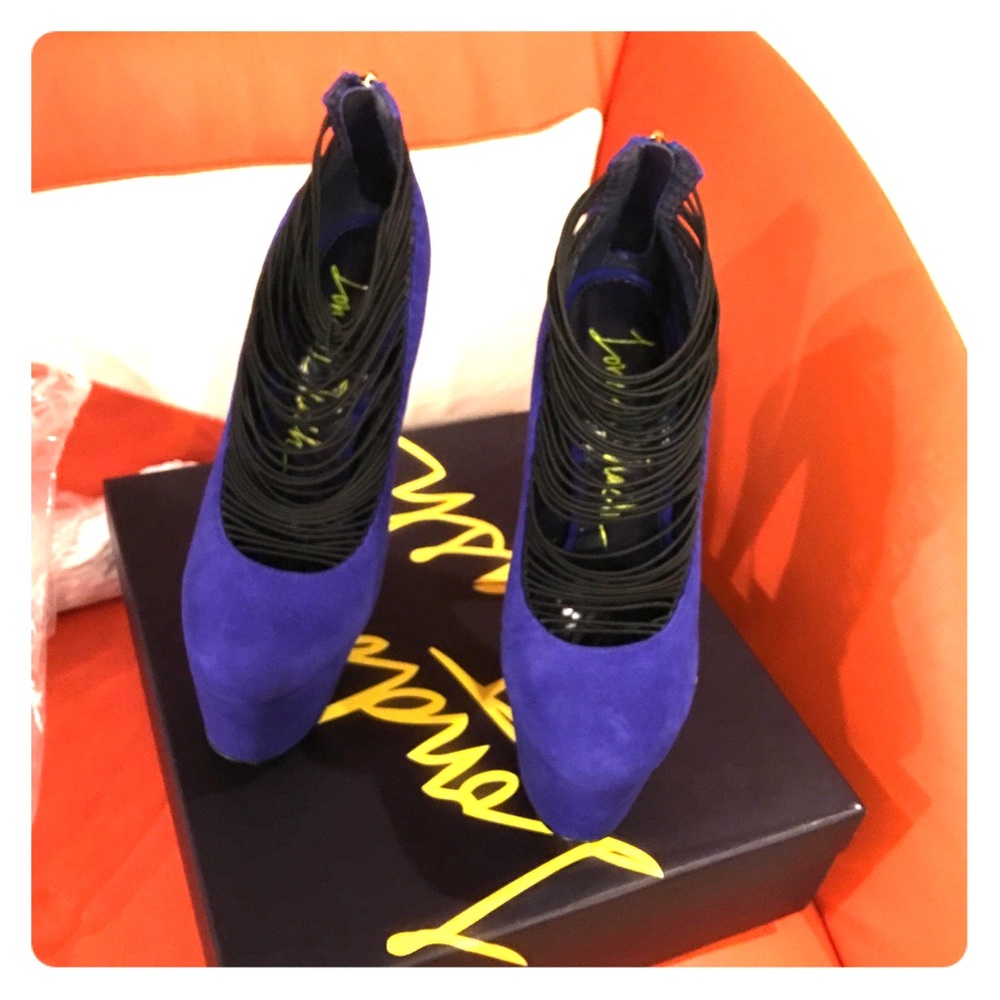 London Trash royal Blue strap pumps