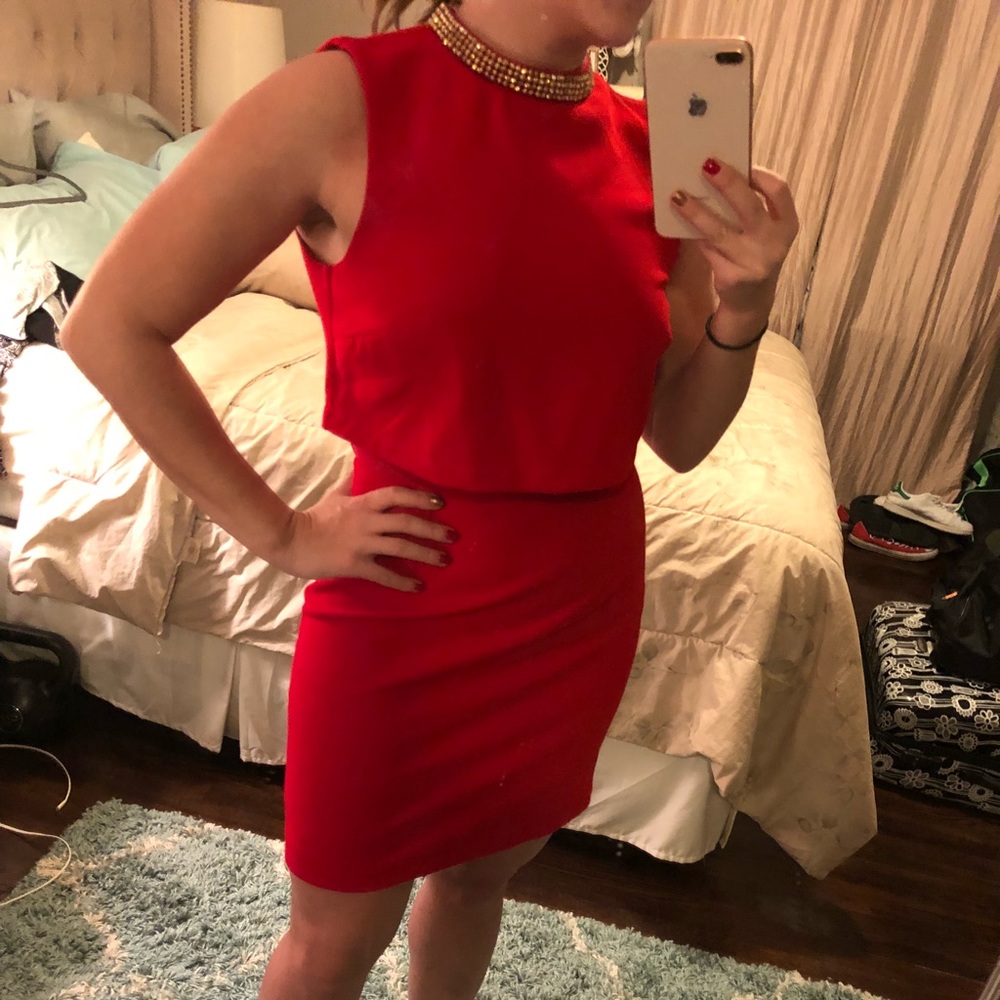 Red cocktail dress