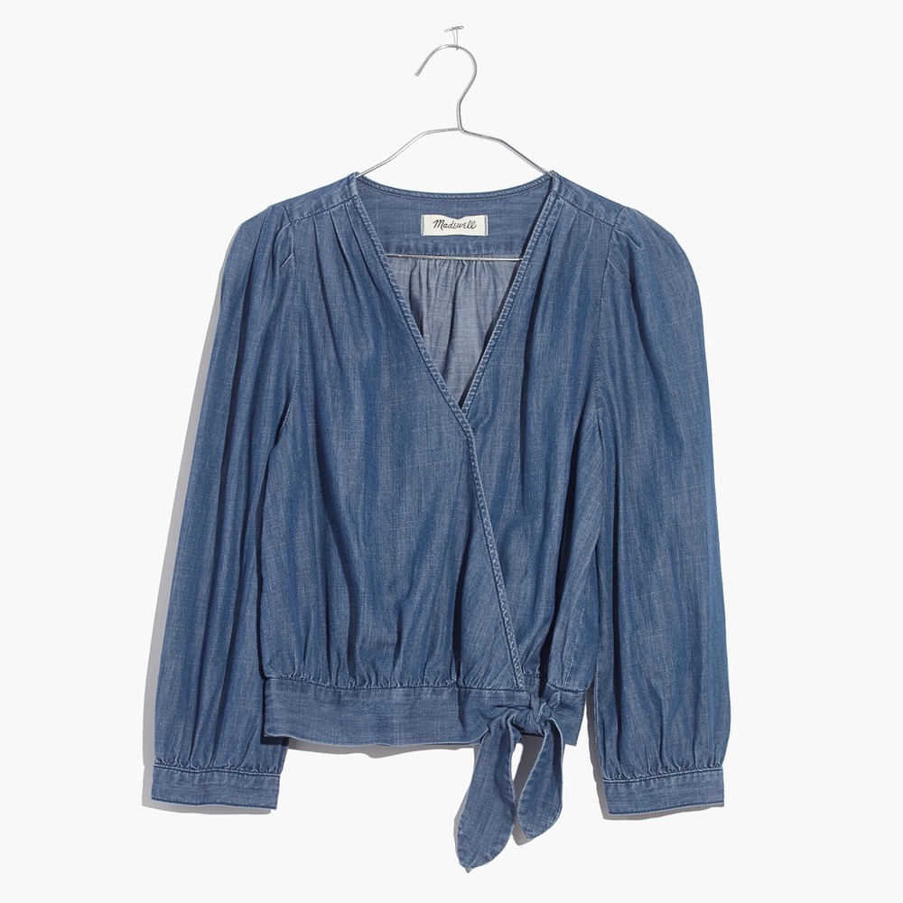 Madewell Denim Wrap Top