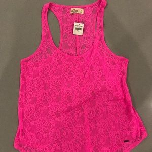 Hollister - NEW - Hot Pink Lace Tank Top