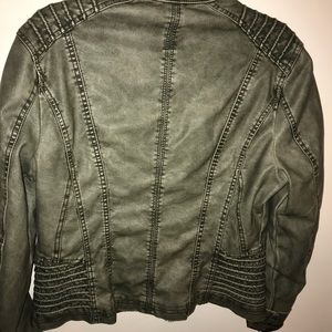 Faux leather jacket with fleece interior