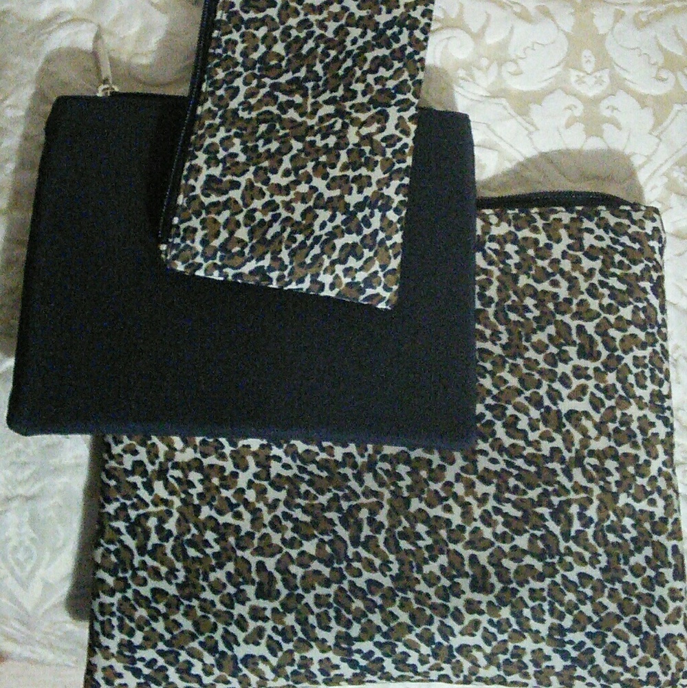 Animal print cosmetics bags