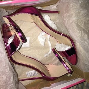 Hot pink metallic heels