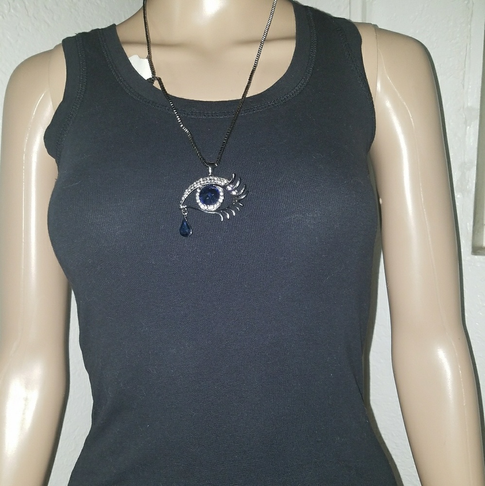 "Cotton Nights" Black Sleeveless Shirt (only)