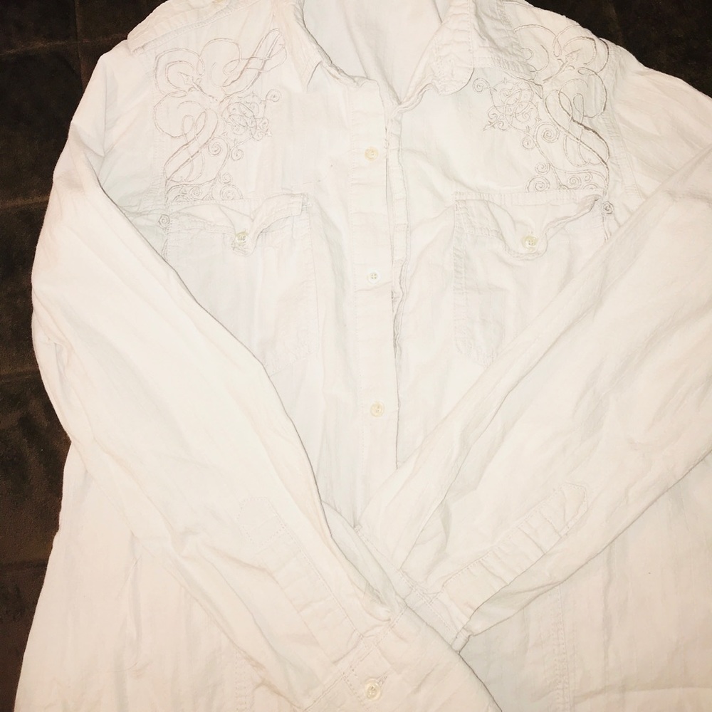 Men’s Detailed Button Up Dress Shirt