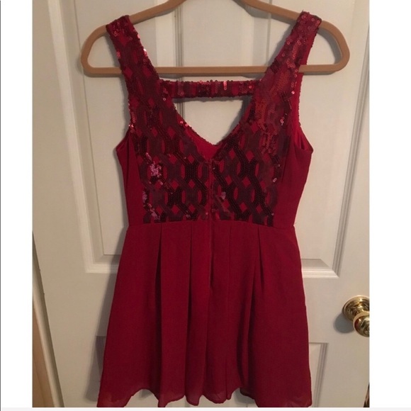 My Michelle Red Sequin Party Dress - Picture 3 of 5