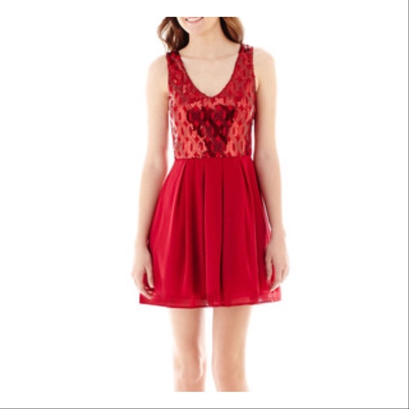 My Michelle Red Sequin Party Dress - Picture 4 of 5