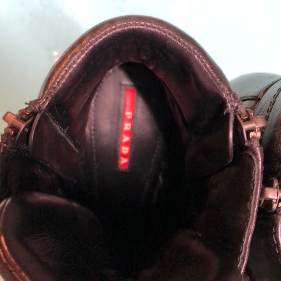 Authentic Prada Linea Rossa Chunky Lace-up Booties - Picture 2 of 7