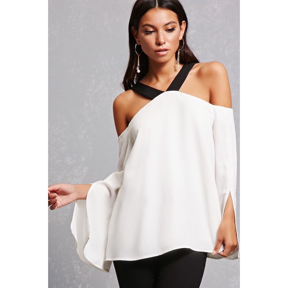 Chiffon off the shoulder blouse
