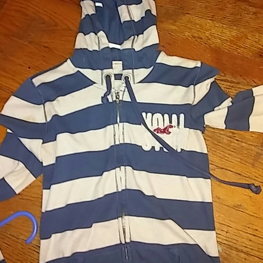 Hollister light weight striped hoodie