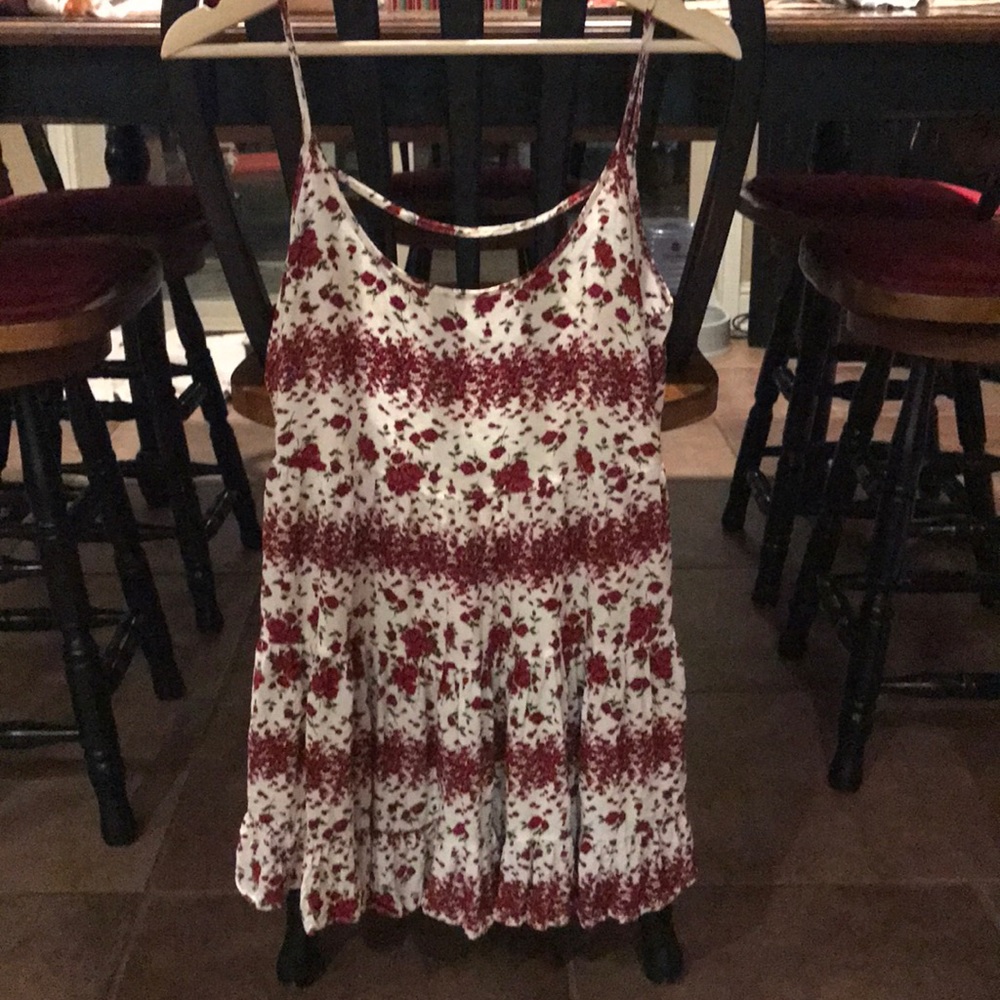 Skater dress with red flowers