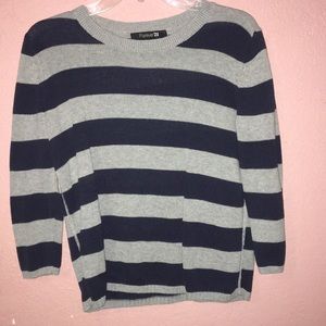 Striped Navy Blue and Gray Sweatshirt