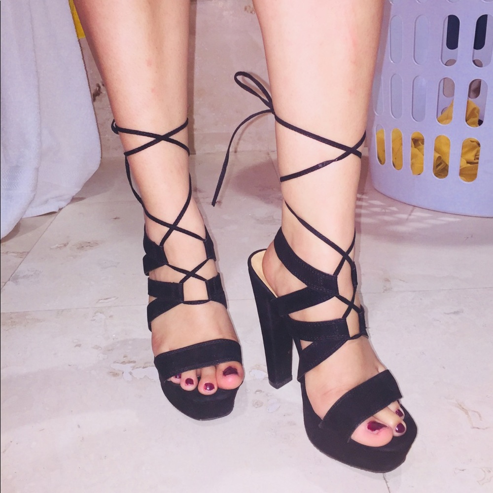 Black Strappy Heels