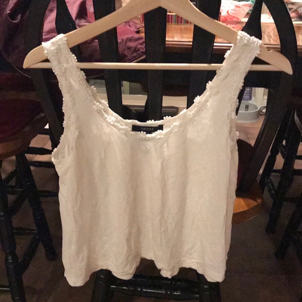 White tank crop top