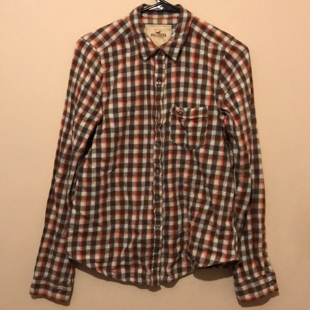 Hollister Red Checkered Flannel