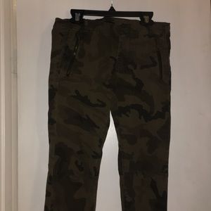 Distressed camo pants