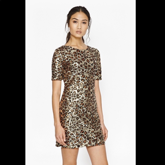 leopard sequin dress