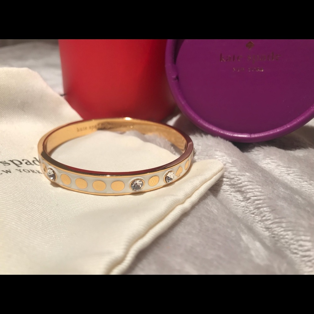 ♠️Kate Spade White & Gold enamel Bracelet
