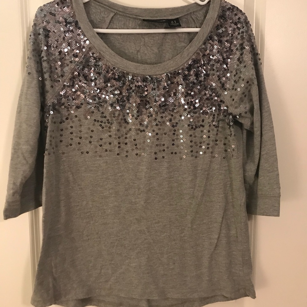 Express sequin holiday top