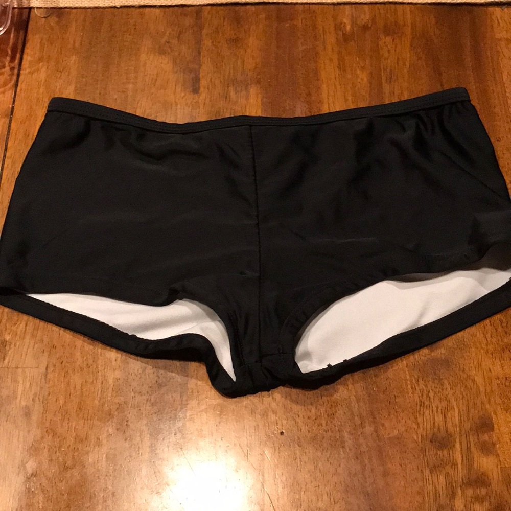 Black swim cheeky shorts