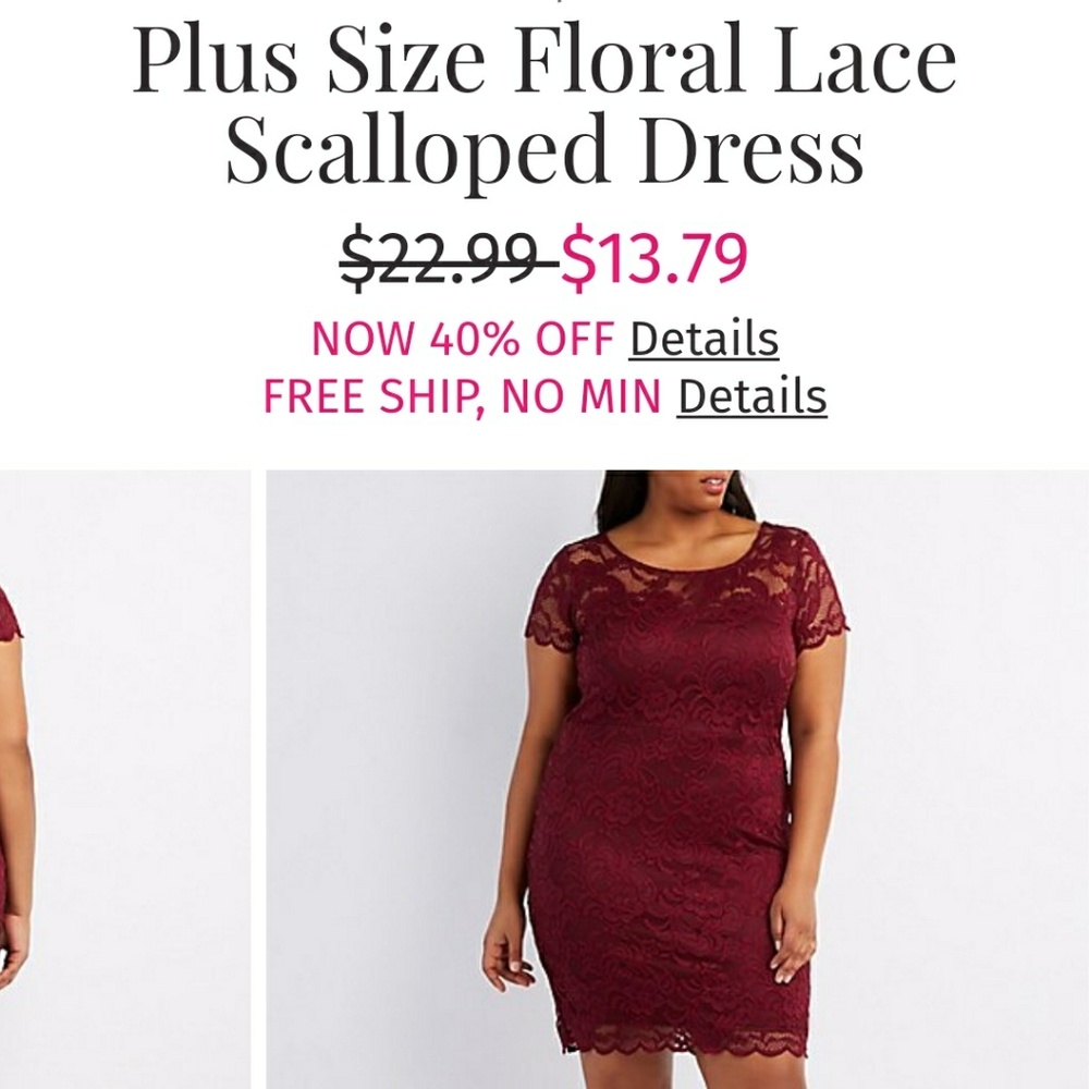 FLORAL BURGUNDY LACE SCALLOPED DRESS