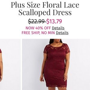 FLORAL BURGUNDY LACE SCALLOPED DRESS