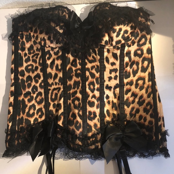 FREDRICKS OF HOLLYWOOD LEOPARD CORSET SIZE M - Picture 1 of 3