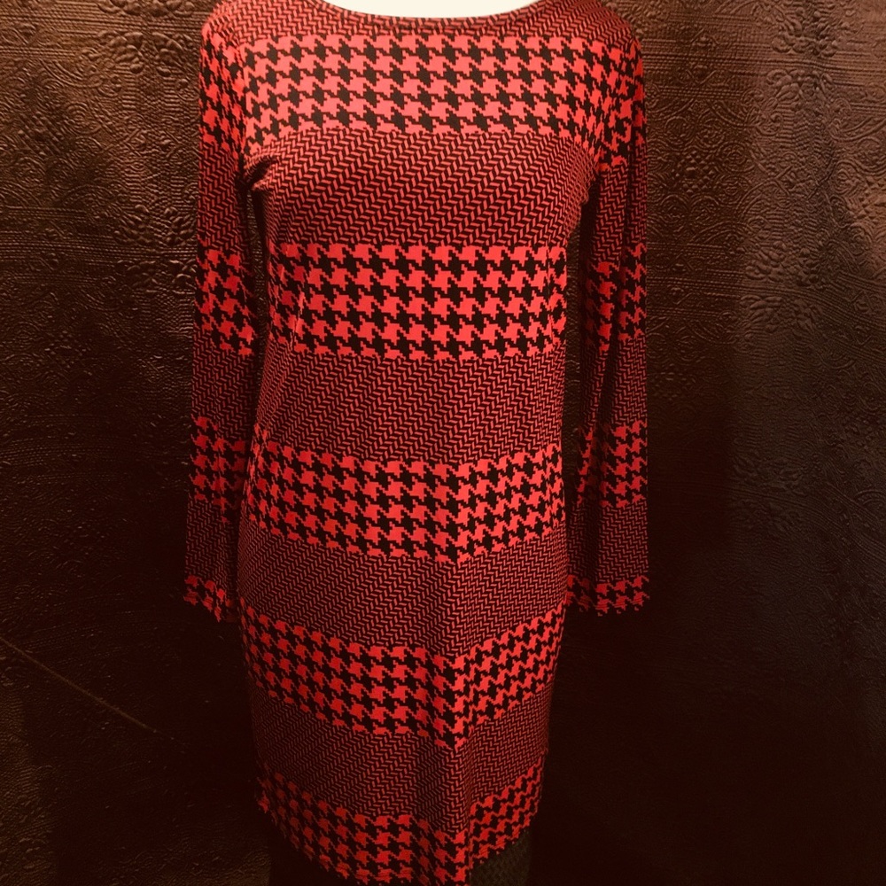 MICHAEL KORS Geometric Print Slinky Sheath Dress
