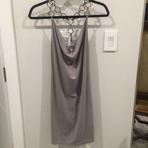 Iron Gray Dress with Chain Straps