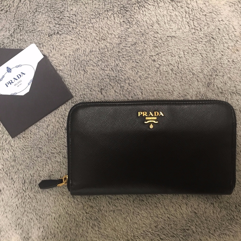 Prada Saffiano Zip-Around Wallet