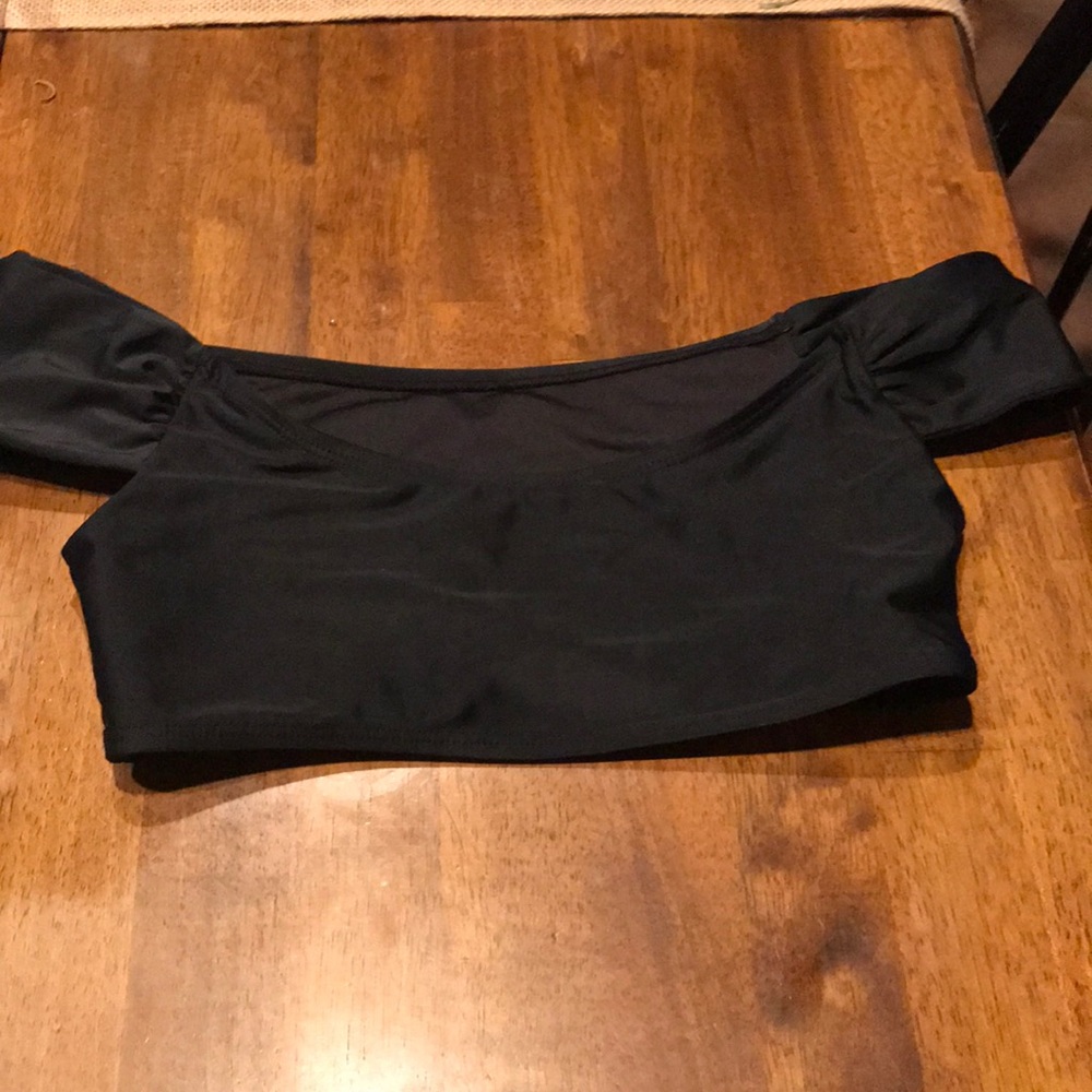 Off the shoulder black bikini top