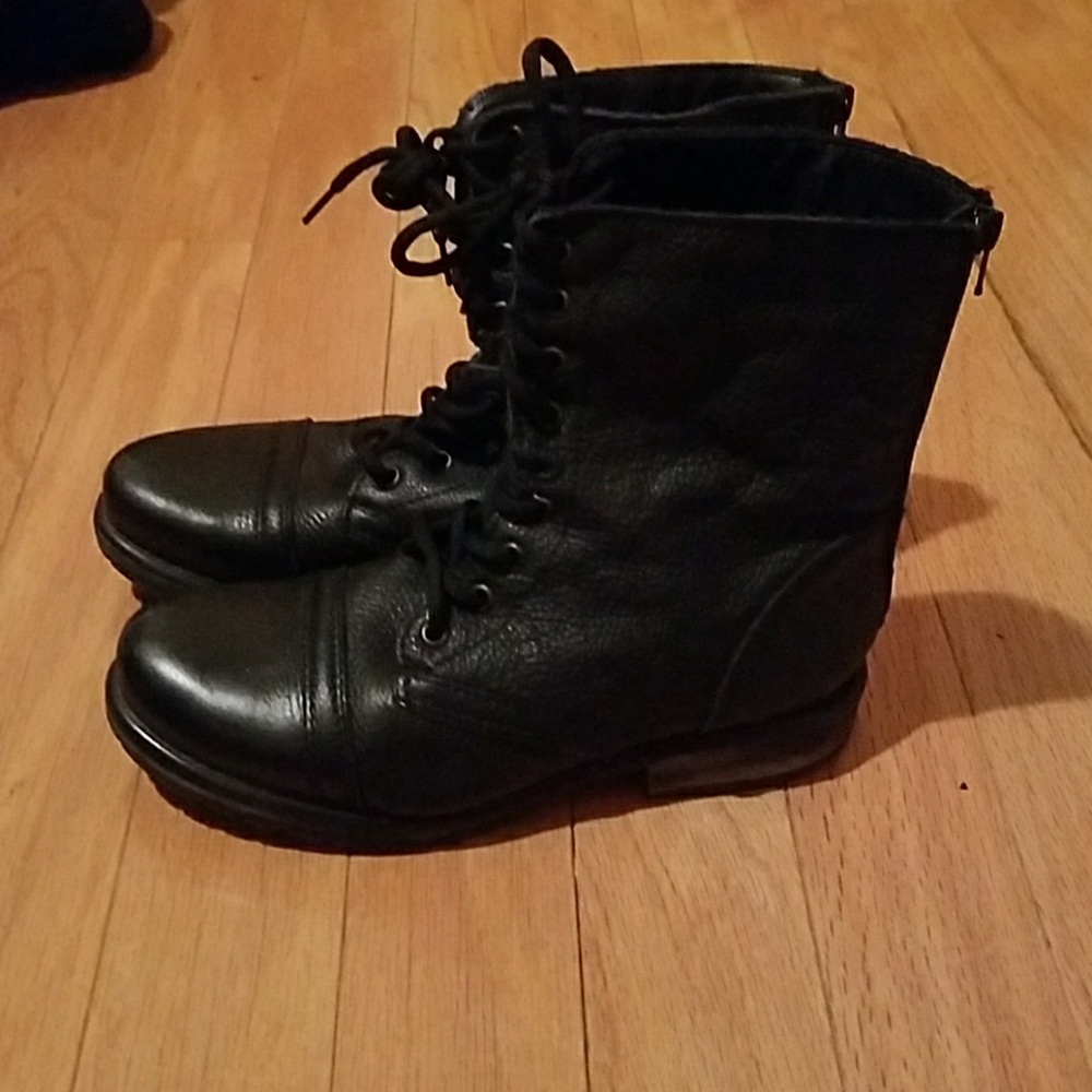 Black Steve Madden Combat Boots