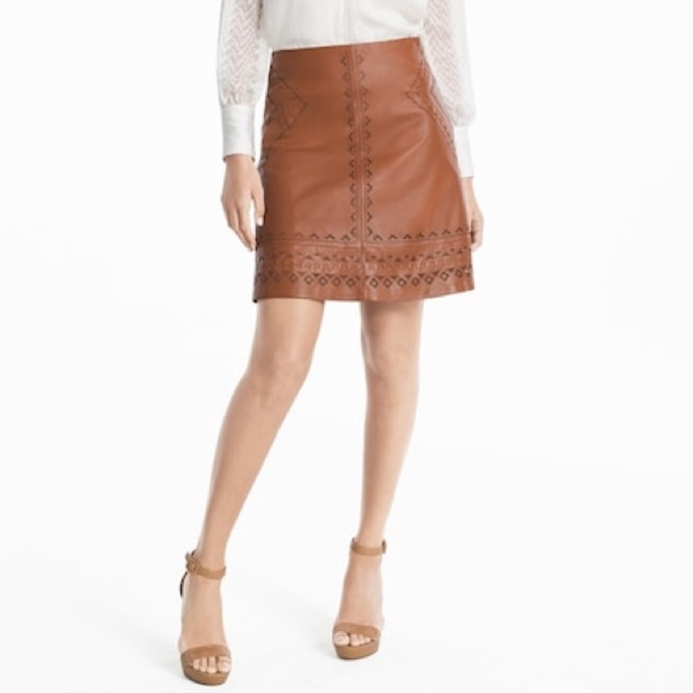 Genuine Leather WHBM Holiday Skirt