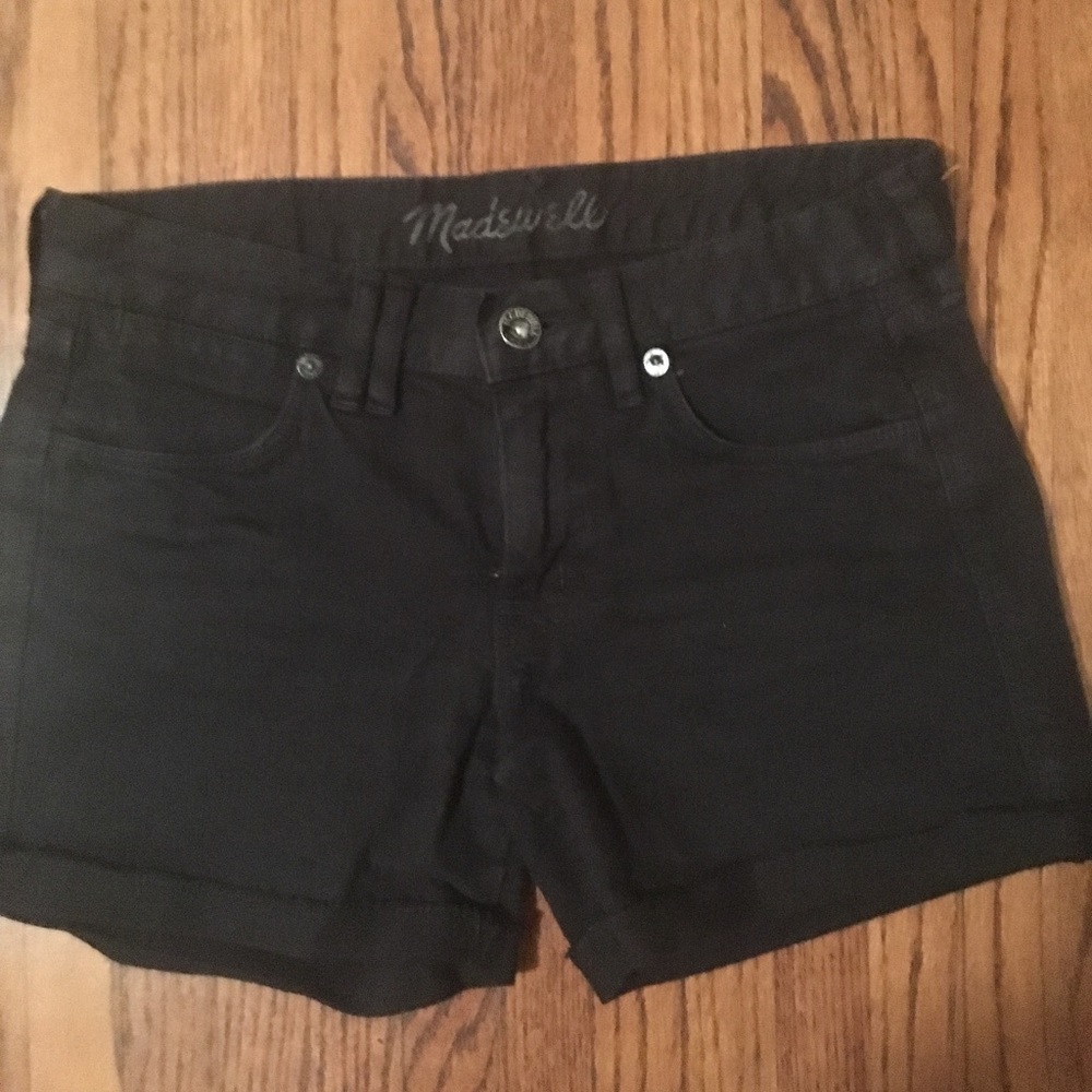 Madewell Black Denim Cuffed Shorts